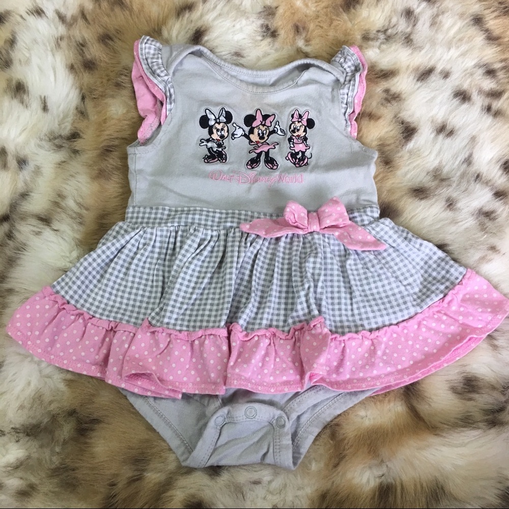 Disney Minnie Mouse Gray Pink Dress